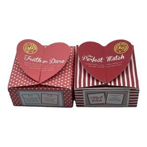 Truth or Dare & Perfect Match Couples Valentine’s Card Games Gifts Red Hearts
